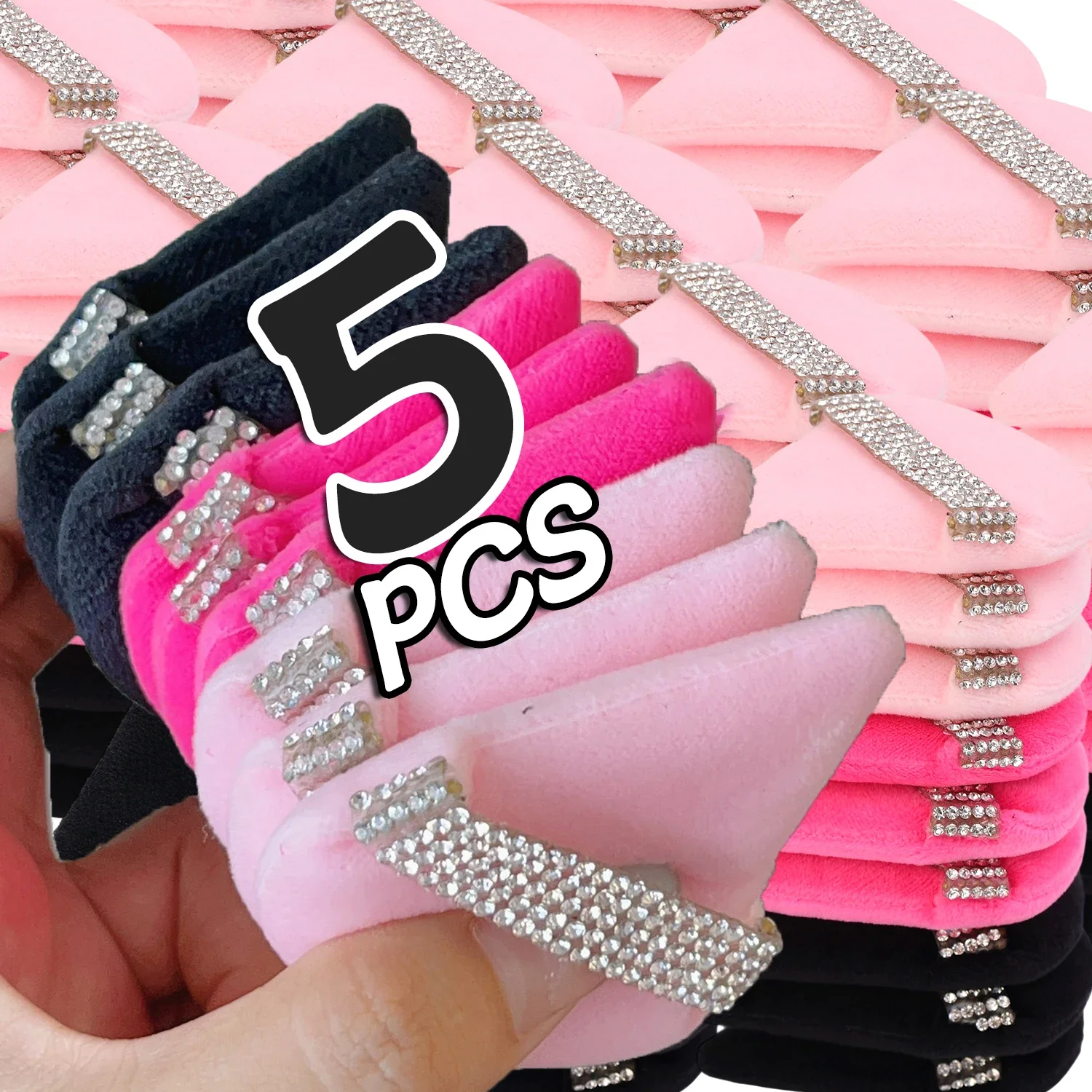 Diamante triângulo veludo pó puff rosto ferramentas de maquiagem macio esponja rosto beleza maquiagem esponja cosméticos puffs acessórios