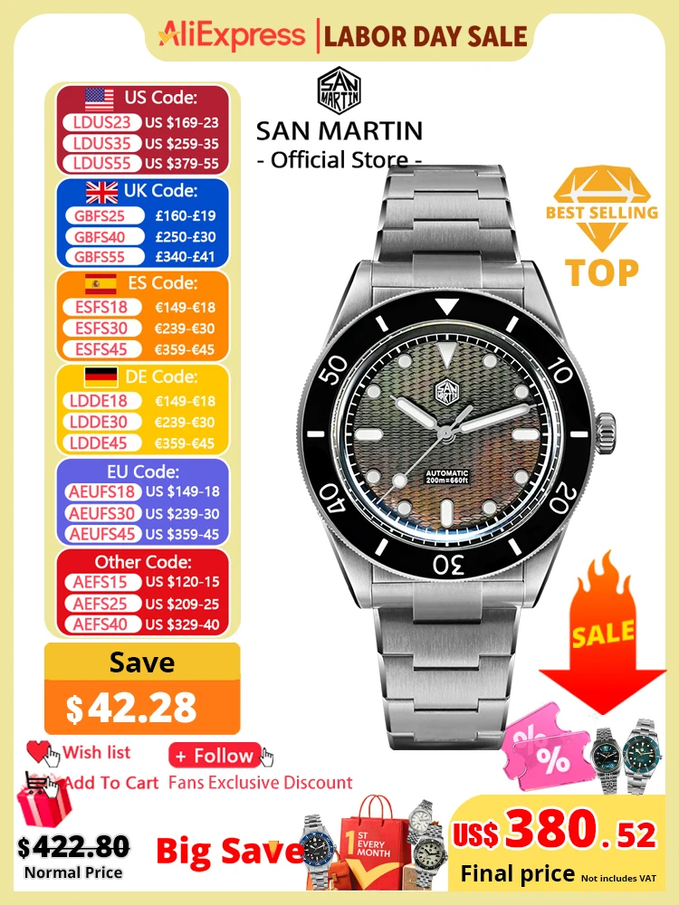 Guilloché Dial Watch - San Martin Official 39mm Guilloche MOP