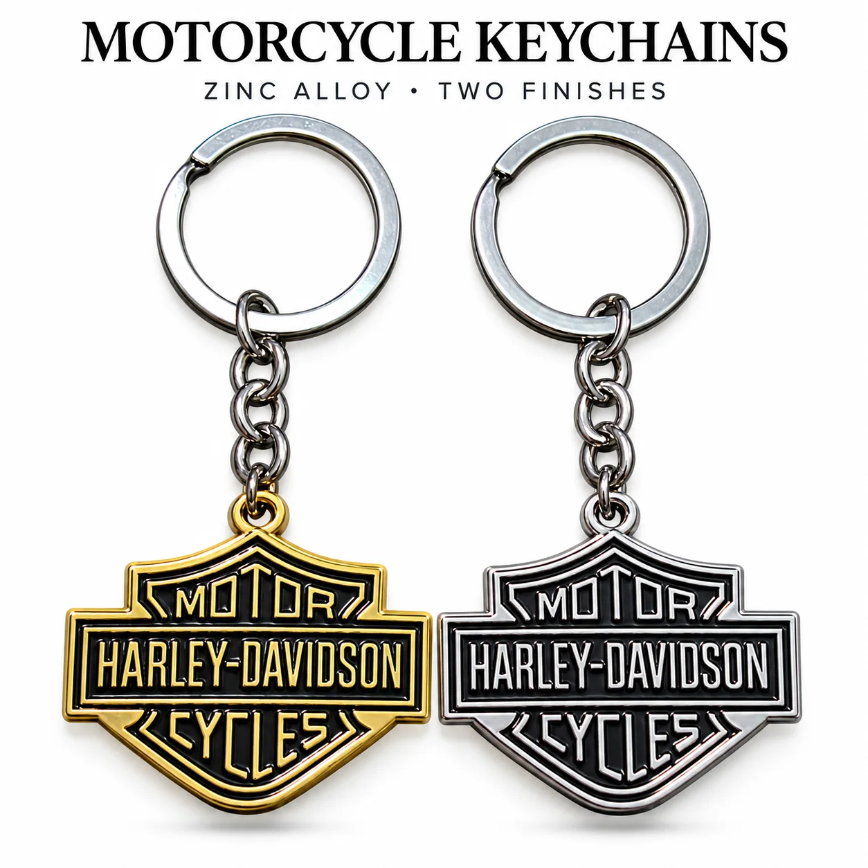 For Harley-Davidson Motorcycle Keychain Zinc Alloy Metal Logo Key Ring Antique Gold Silver Biker Accessory