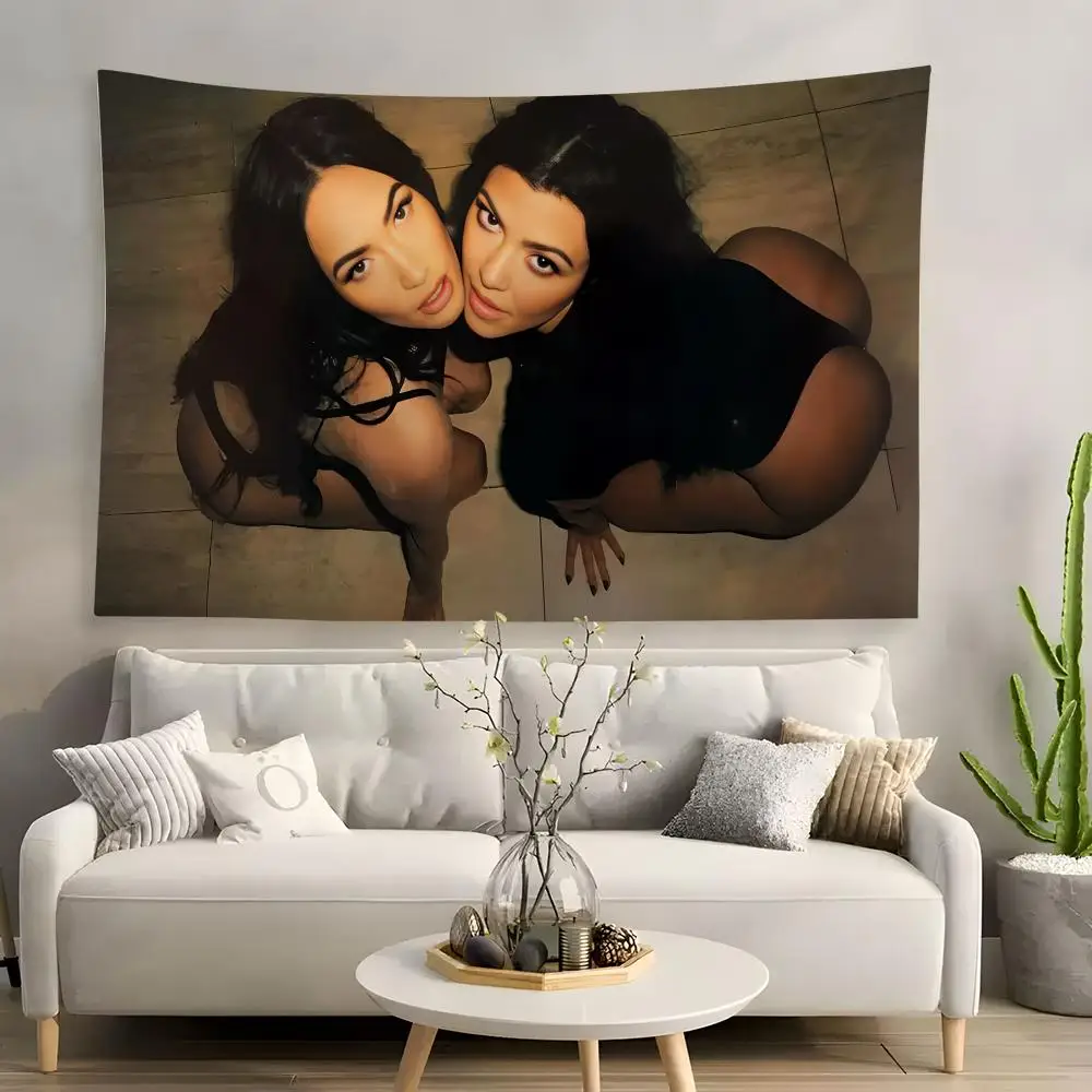 M-MeganS F-Fox COOL Tapestry Custom Home Living Room Bedroom Wall Decor Wallpaper Backdrop Cloth With Clips