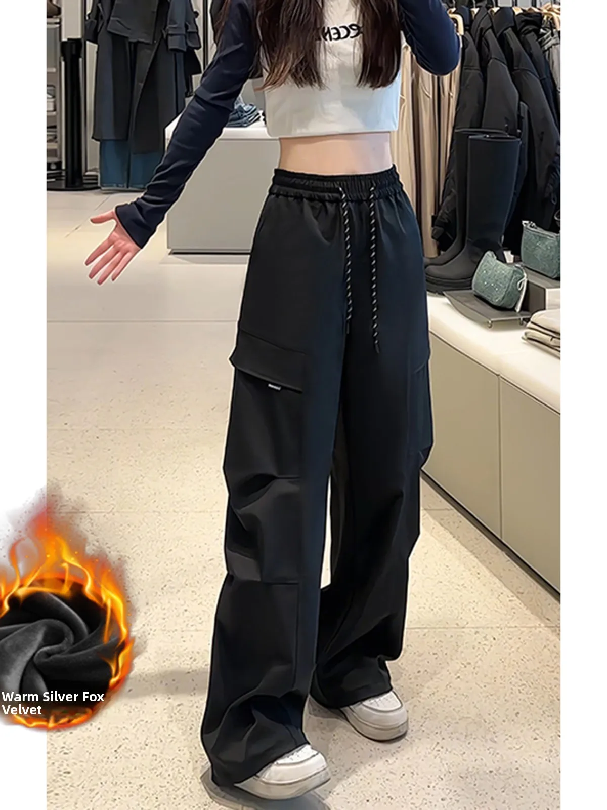 

Women's Waterproof Fce Lined Thi Hiking Trousers Autumn Winter Soft ell Workwear Pants Vibe Functional Cargo Trousers