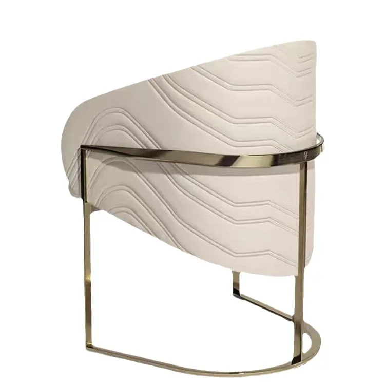

Italian light luxury dining chair Home restaurant High-end designer leather chair Modern simplicity