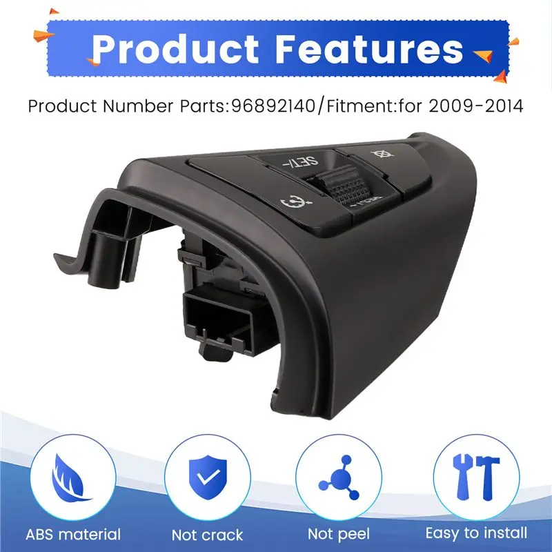 Reliable-Car Steering Wheel Left Multifunction Button Speed Cruise Control Switch 96892140 For Cruze 2009-2014