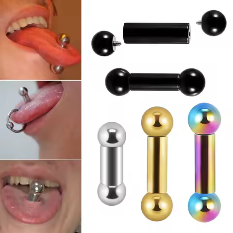 1pc Surgical Steel Silver Gold Large Gauge Straight Barbell Ring Internal Threaded Man Big Gauge Tongue Barbell Piercing Jewelry