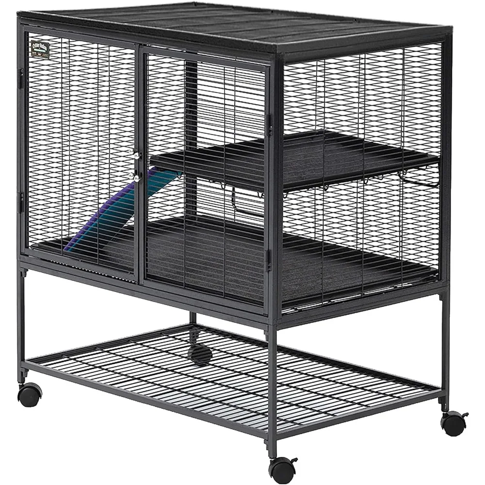 

Homes for Pets Deluxe Critter Nation Single Unit Small Animal Cage, Ideal for Dagus, Rats, Ferrets, Sugar Gliders, Gray Quartz