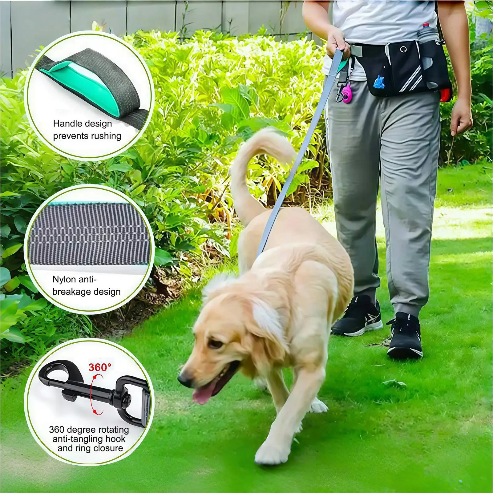 

Поясная сумка, компактная поясная сумка для домашних животных для пеших прогулок, многофункциональная легкая эргономичная светоотражающая экипировка для кемпинга, тренировок на открытом воздухе