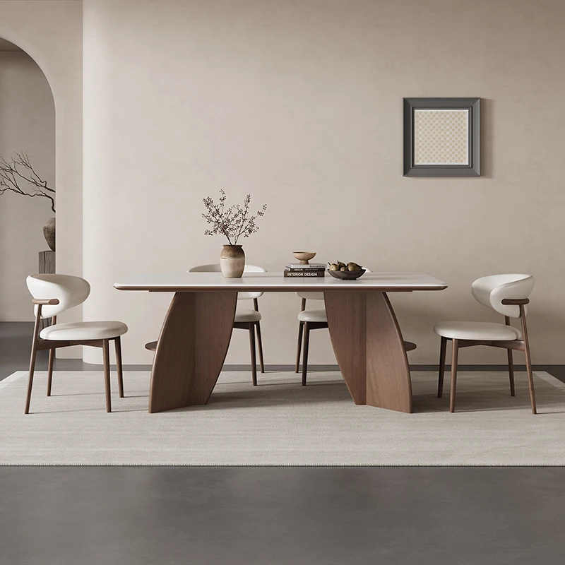 Desk Dining Room Chairs Tables Furniture Modern Italian Rectangular Solid Wood Slate 130cm 140cm 150cm 160cm 180cm Dining Table