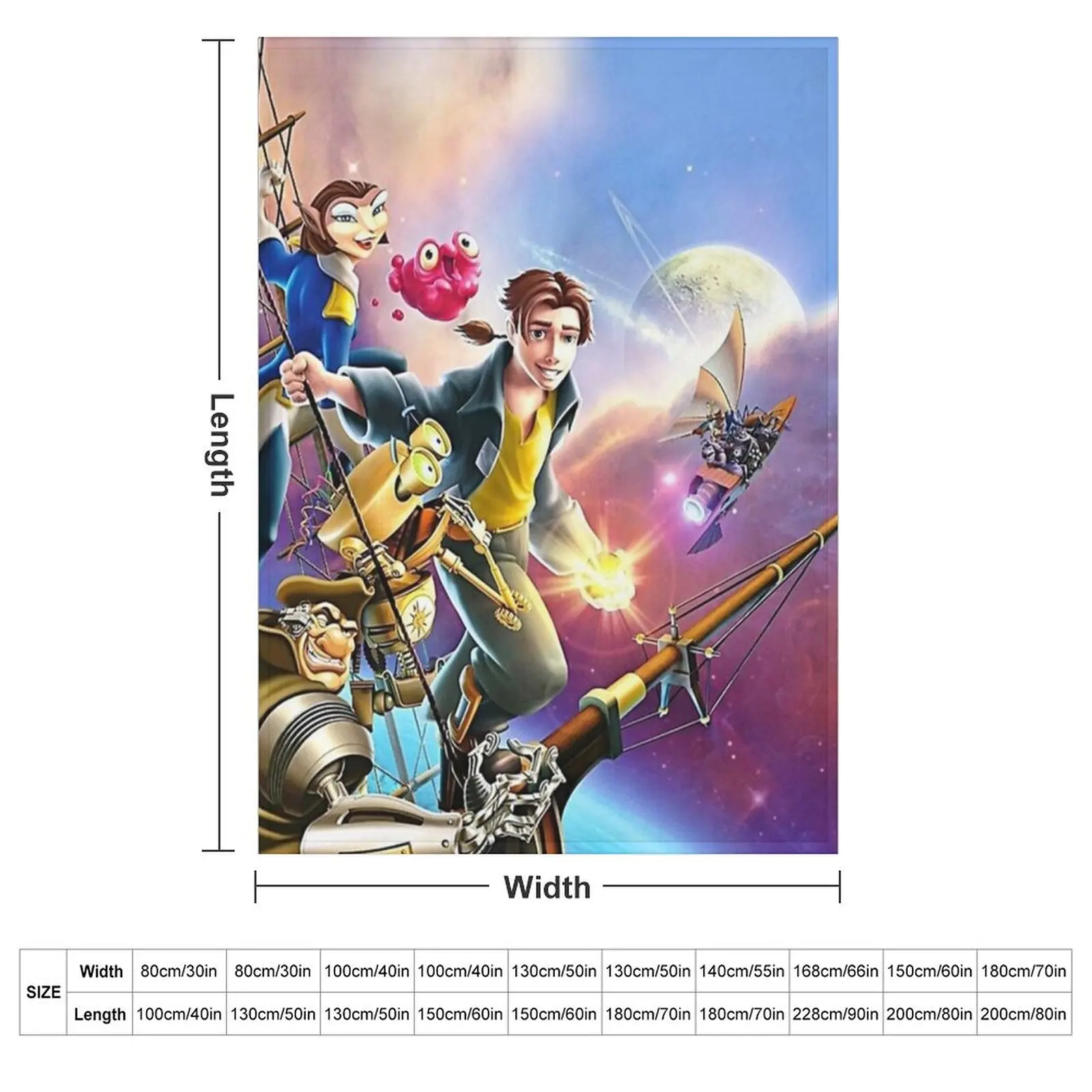 Colorful treasure planet Throw Blanket couch cozy soft plush fuzzy picnic outdoor blanket