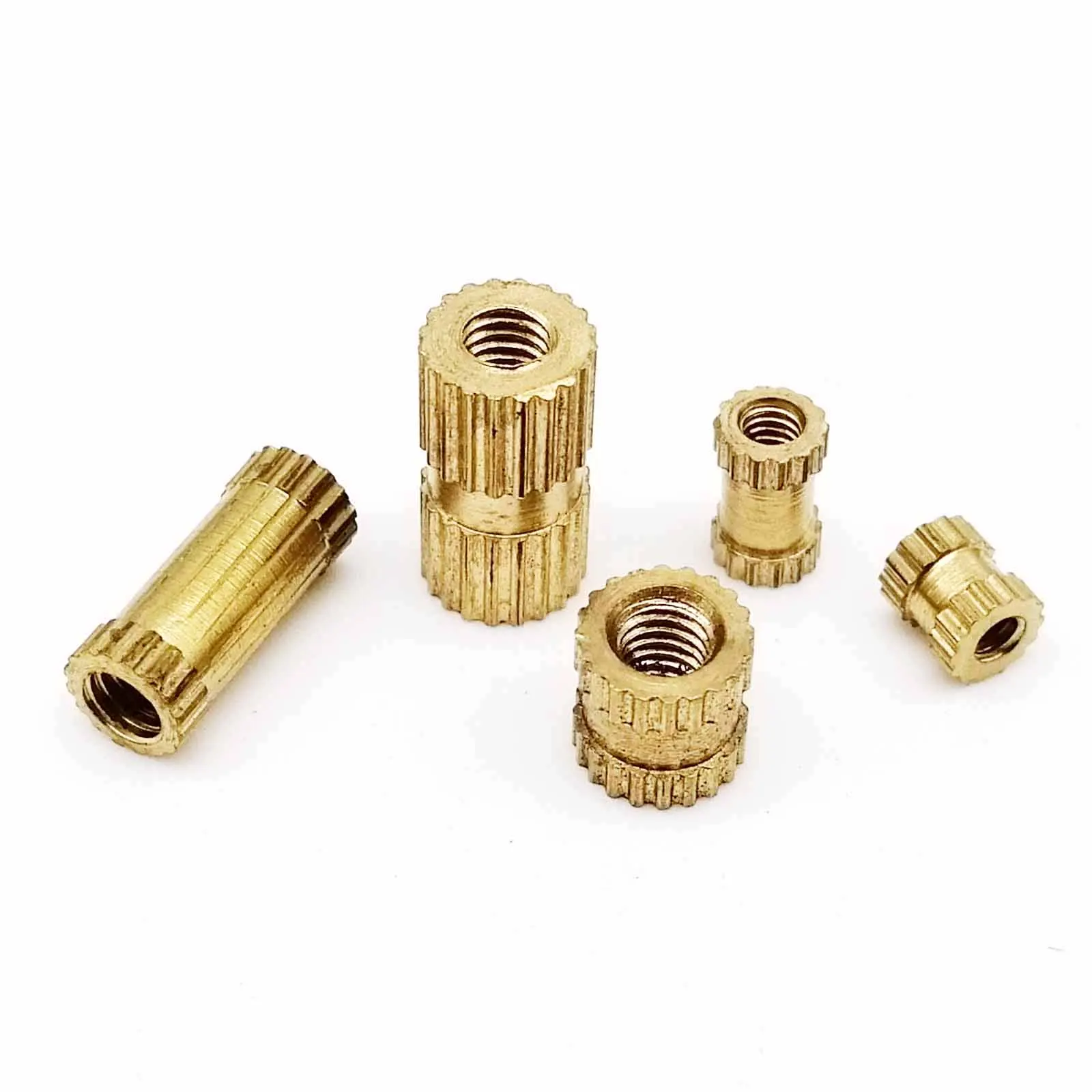 25/50pcs M1.6 M2 M2.5 M3 M4 Solid Brass Thread Injection Molding Knurl Embedded Insert Nut Nutsert for 3D Printer Hot Melt Glue