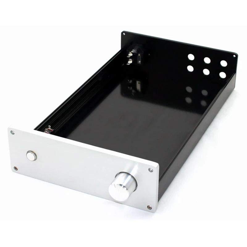 Amplifier Housing,LM3886 All Aluminum Amplifier Chassis DIY Audio Amplifier Housing With Power Outlet