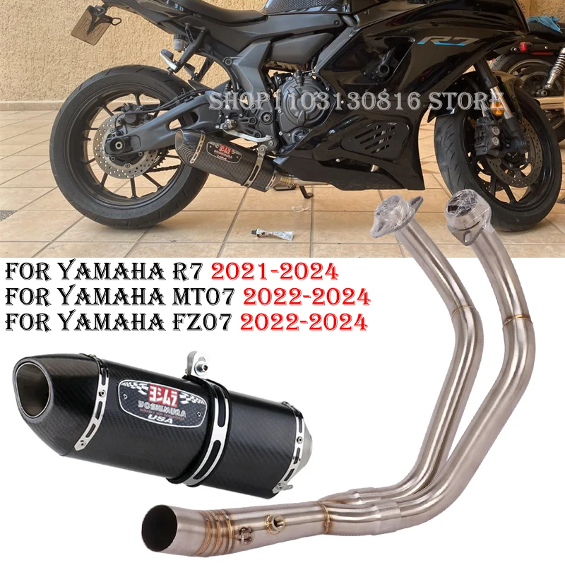 

Full System For Yamaha R7 MT07 FZ07 2021-2023 Motorcycle Exhaust Yoshimura R77 Escape Silencer Front Link Pipe Muffler DB Killer