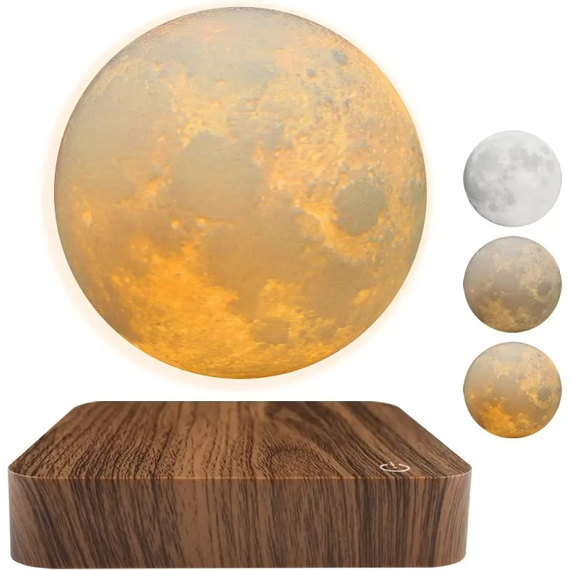 Magnetic Levitation Moon Display Stand for Home and Office Decoration Creative Technology Christmas Gifts with 3 Color Modes