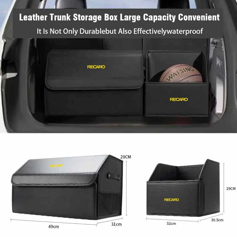 Car Trunk Storage Box Organizer Foldable Stowing Tidying Container Bag For Recaro Interior Racing Accessories