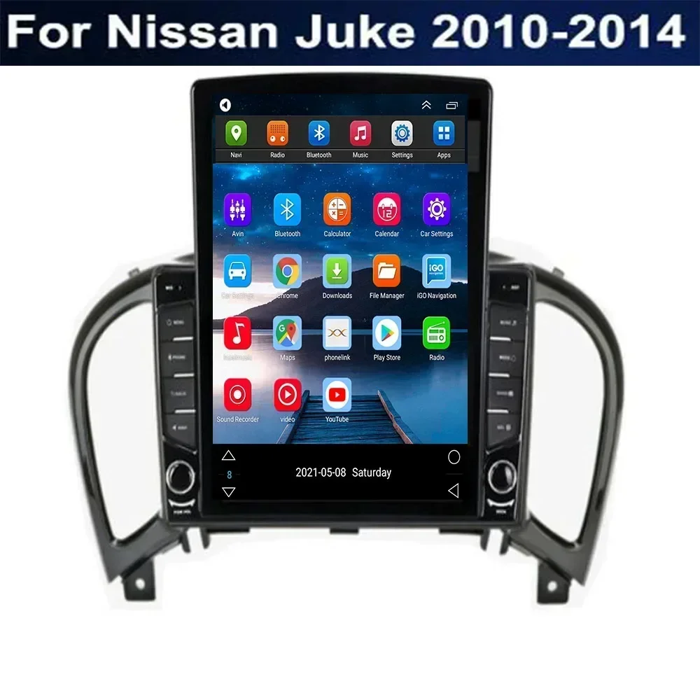 For Tesla Style 2 Din Android 13 Car Radio For Nissan Juke 2010-2014 Multimedia Video Player GPS Stereo Carplay RDS Camera