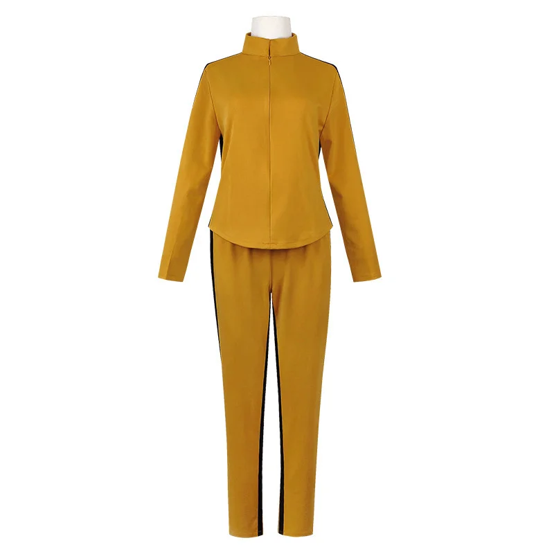 

Kill Bill The Bride Beatrix Kiddo Cosplay Costume Kung Fu Yellow Jumpsuit for Women Halloween Carnival Mardi Gras Costumes