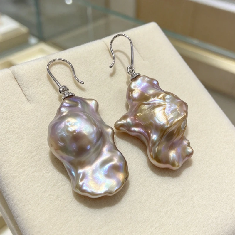 Set of Huge Baroque Pearl Necklace, Irregular Shape Pearls, Single Strand, Women Daily Jewelry