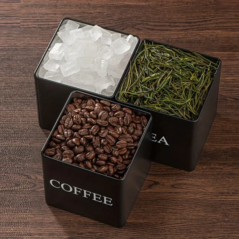 500ml Zwart-witte doos met dek - Tea Coffee Sugar Container recensie en prijs
