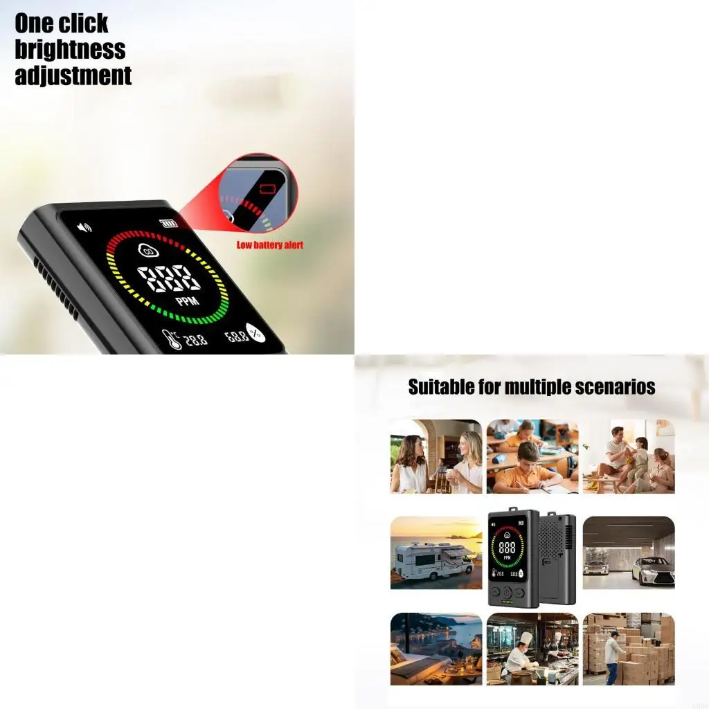 

Тестер CO для гостиничного номера, путешествия, детекторы угарного газа, измеритель температуры и влажности, портативные CO