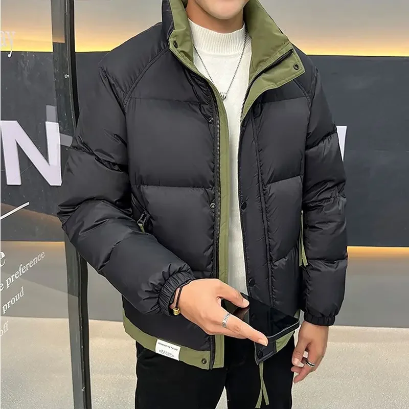 Young and Middle-Aged Short Fashion New Men Down Jacket Stand Collar Fashionable Parkas Winter Casual Thicken Warm Outwear