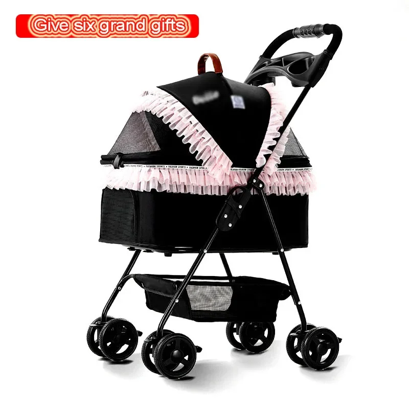 Small Medium Sized Dog Cart Light Foldable Transportation Walking The Cat Dog Car Seat Dual Purpose Garden Cart Pet Accessories