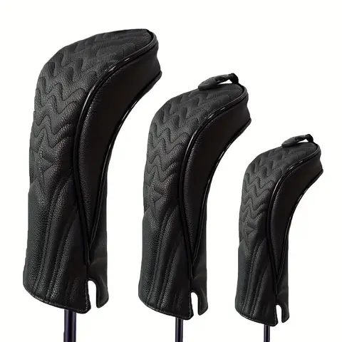 1pc/3pcs Golf Head Covers for Driver & Woods - Head cover, Designed to Fit All Woods and Drivers (Grain star style）