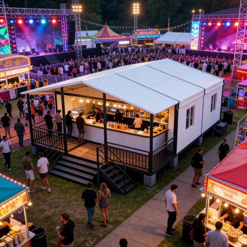 Customized Mobile Ticket Booth Container House for Concert Folding Prefab Unit for Event Admission