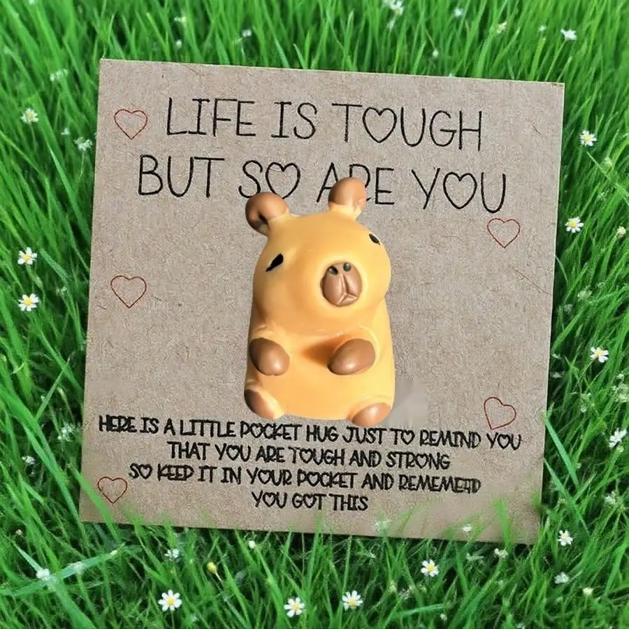 1-100pcs  Cute Mini Colorful Resin  Inspirational Animal Themed Appreciation Gifts Assorted Resin Figurines with Note Cards Funn