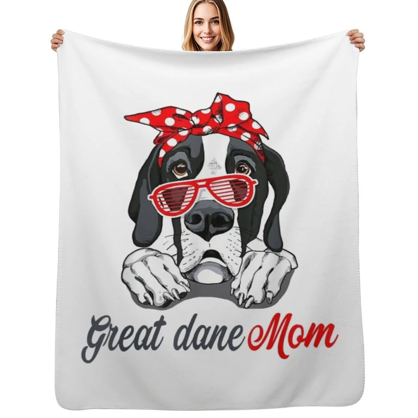 Great Dane Mom Great Dane Dog Throw Blanket Stylish Warm Blanket for Living Room Bedroom