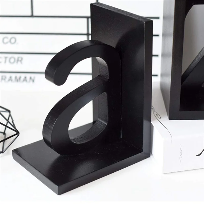 

Creative Letter Wood Bookend Book Stand Home Decoration Easy Install Easy To Use