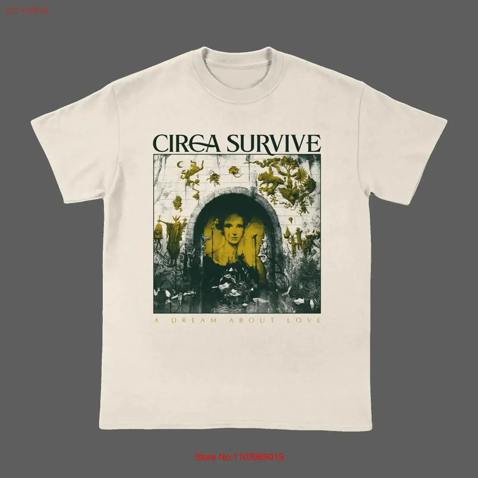 NUEVA Camiseta de Algodón Grueso Blanco de la Banda Circa Survive, Tallas S-5XL, EN930, Estilo Vintage Lavado, Ropa de Diseñador, Elástica y Versátil