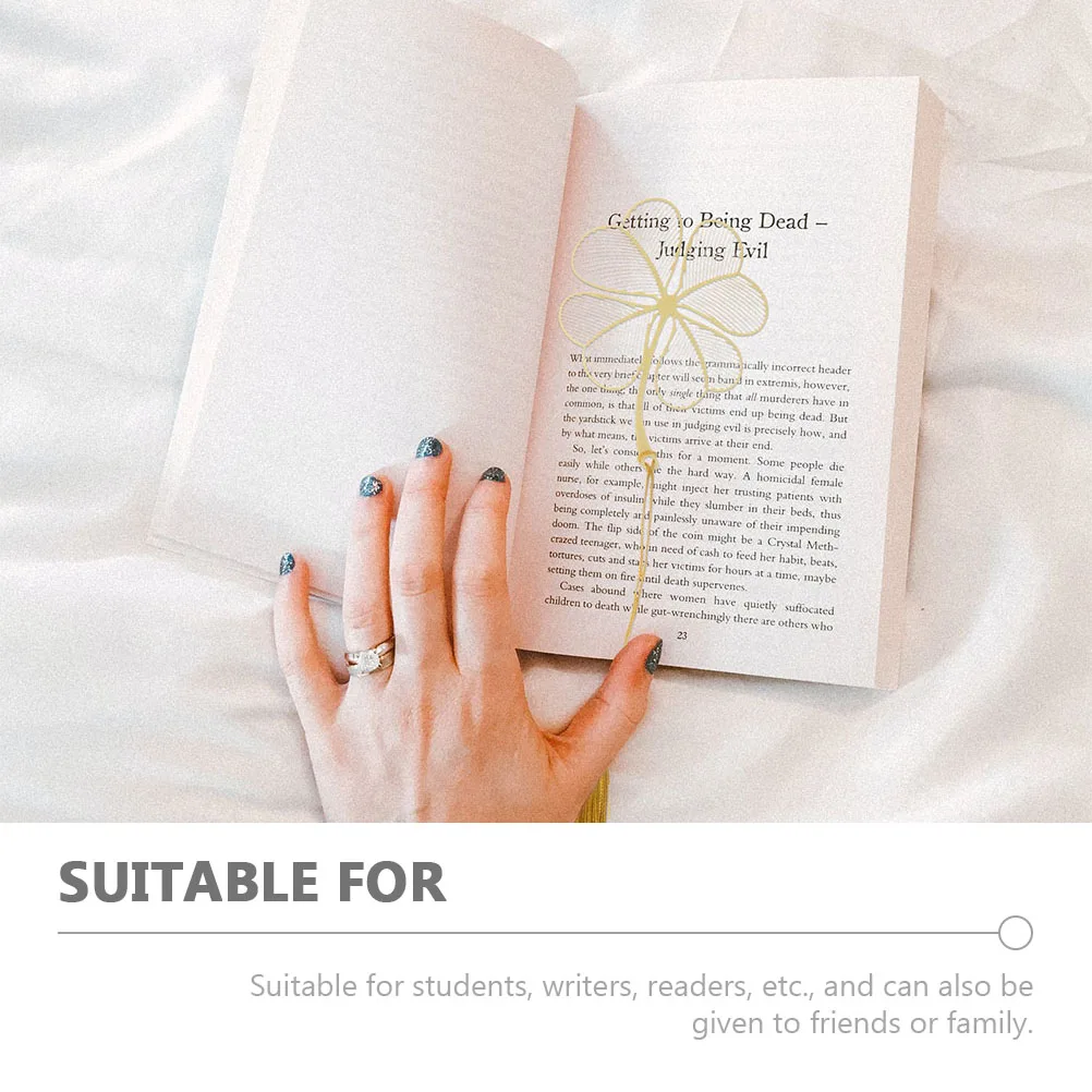 

4pcs Metal Leaf Bookmarks Brass Tassel Bookmark For Reading Decorative Page Marker Studying Accessories Leaf Shaped Ornament