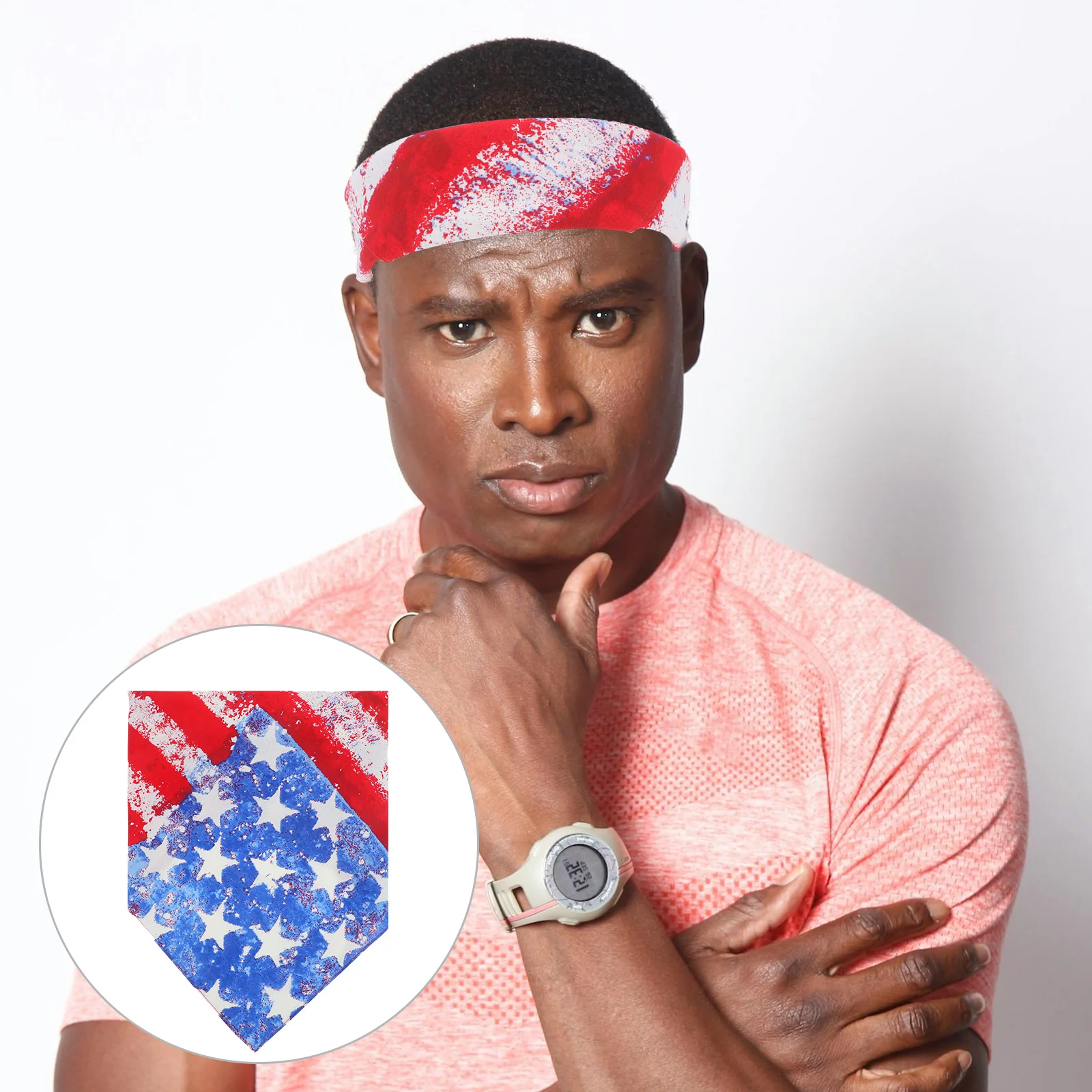 

4Pcs American Flag Neck Scarf Soft Silk Shawl for Women Patriotic Bandana Independence Day Party Fashion Accessory