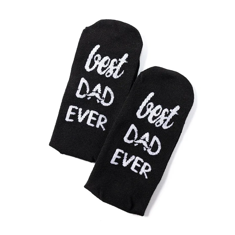 5 pairs of random BEST DAD EVER letter socks, Thanksgiving gift socks, casual men's socks