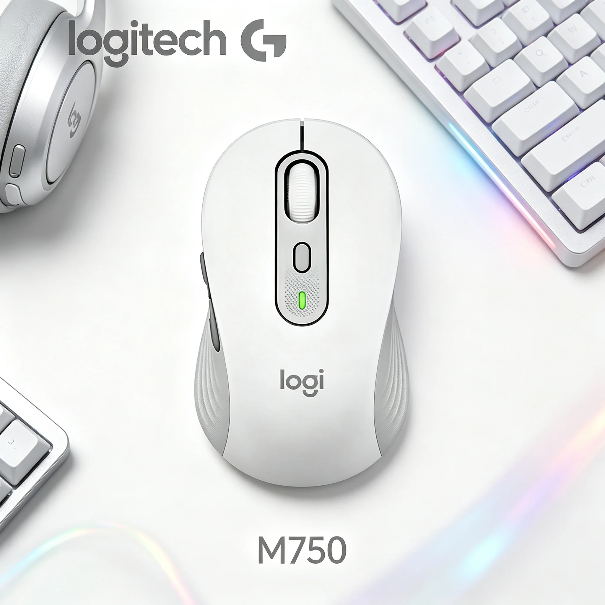 Logitech M750 Compact Dual‑Mode Wireless Mice Save Desktop Space For Small Home Office Narrow Working Desk Surface