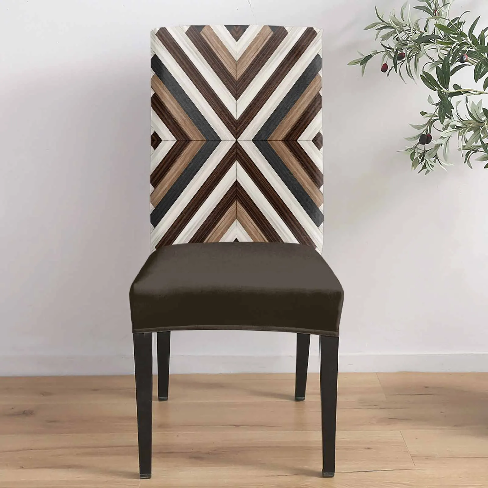 

Modern Wooden Tribal Aztec 4/6/8PCS Spandex Elastic Chair Case For Wedding Hotel Banquet Dining Room