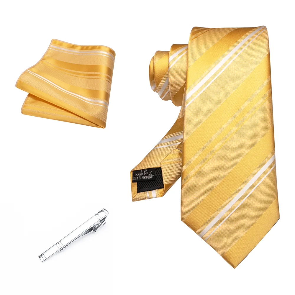 Herren Marineblau Krawatte Rot-Grün Gestreiftes Krawattenset Glänzender Clip Hochwertiges Einstecktuch für Business-Anzüge Anlässe Hochzeit Party – Detail 27