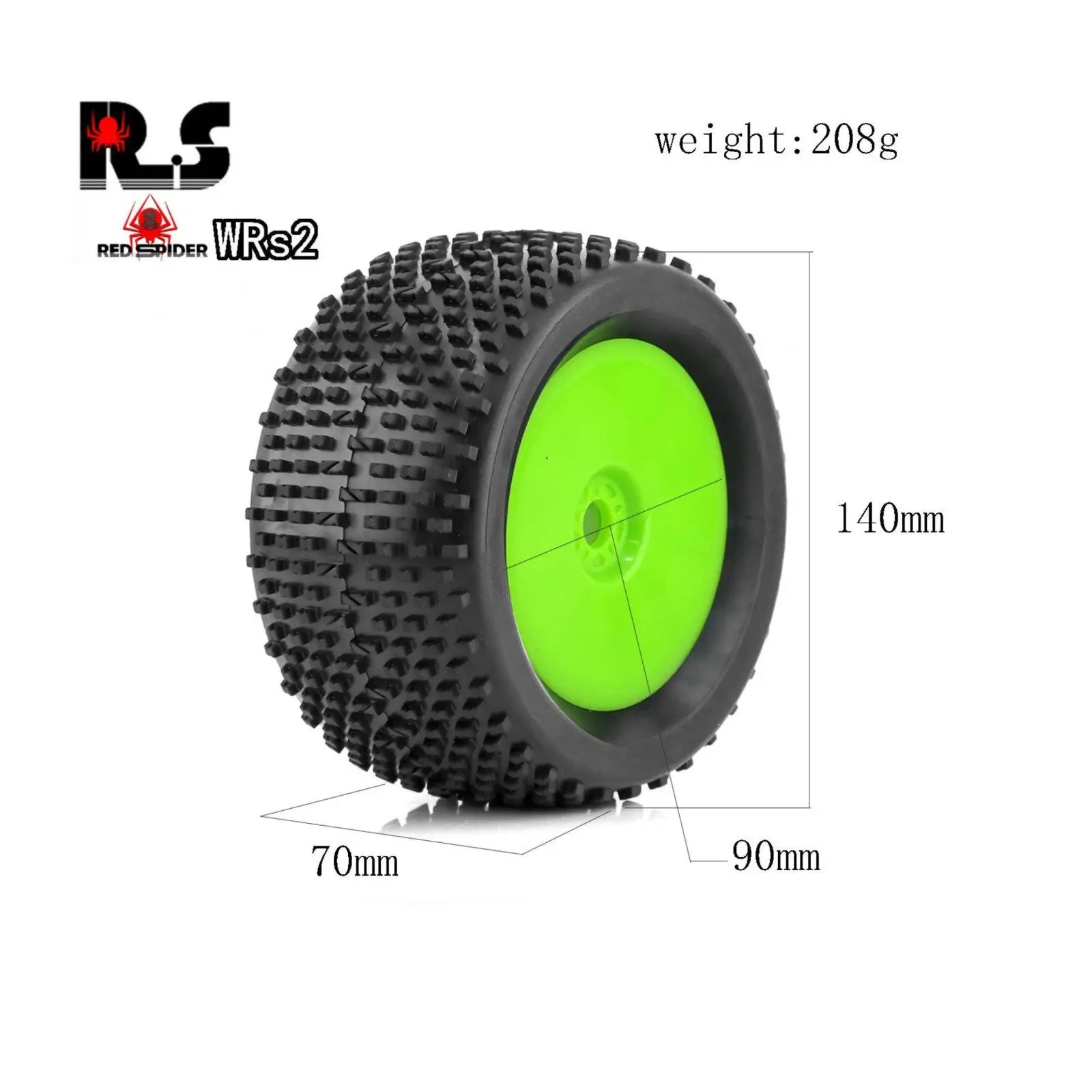 Set of 4 High Performance Tires for 1/8 RC Truck. Foam Inserts Included.