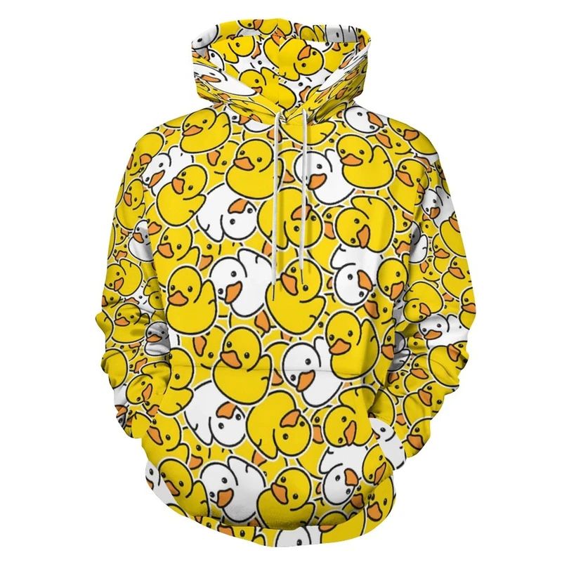 Fashion 3D dicetak anjing bebek Hoodie untuk pria wanita Harajuku lengan panjang kaus keren Streetwear pullover pakaian anak-anak