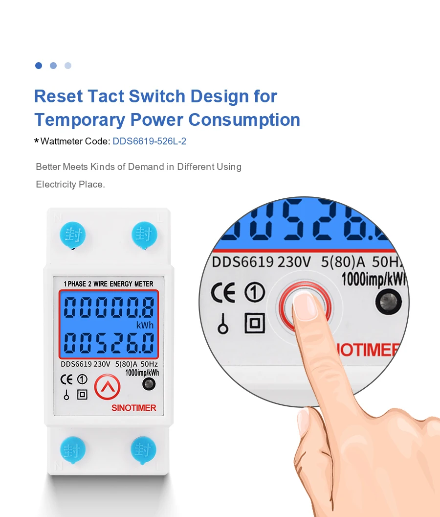 DDS6619 with Backlight DIN Rail kwh Meter Energy Saving Wattmeter Electric Power Consumption Meter Multifunctional Electricity