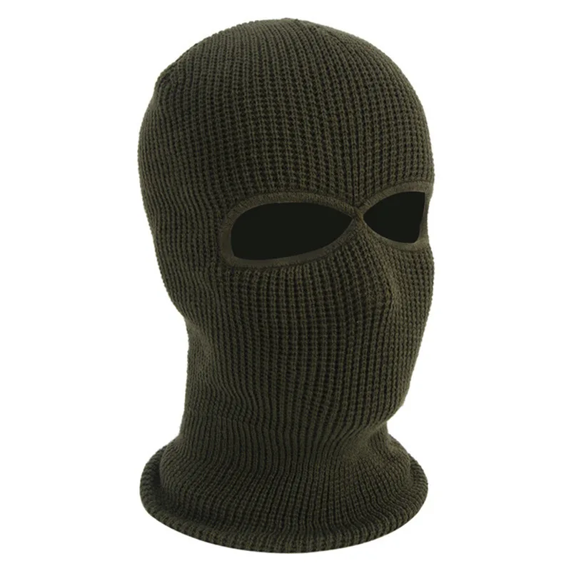 AliExpress NONE 1/2PCS Winter Knit Cap Warm Soft 2 Holes Full Face Ski Hat Hood Motorcycle Helmet Army Tactical Hat Fashion Women Men