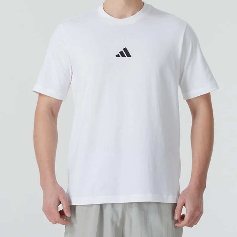 Adidas Men's Summer New Pure Cotton Fitness Sports Short Sleeve T-shirt Comfortable Breathable Casual Top JY8561