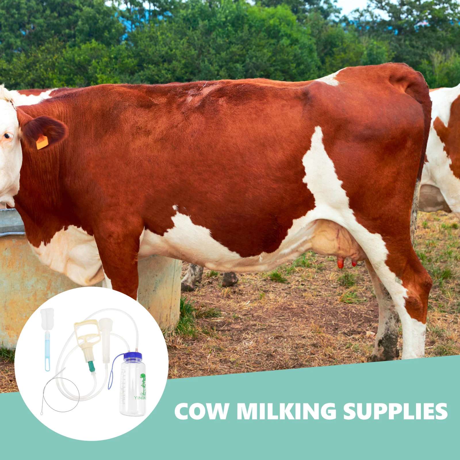 

1 set Manual Milking Machine 2kg Single Teat Cow Sheep Plastic Portable Reusable Farm Supply Cattle Accessories