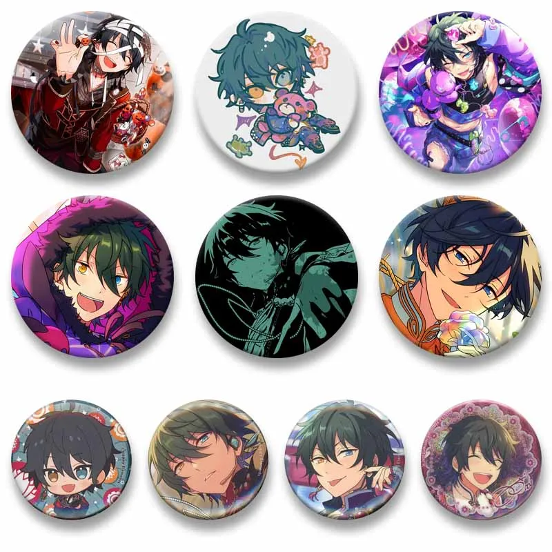 Cartoon Virtual Singer Mika Kagehira Brooches Game Ensemble Stars Badge Bag Jacket Decor Pins Fans Collect Cosplay Jewelry Gifts