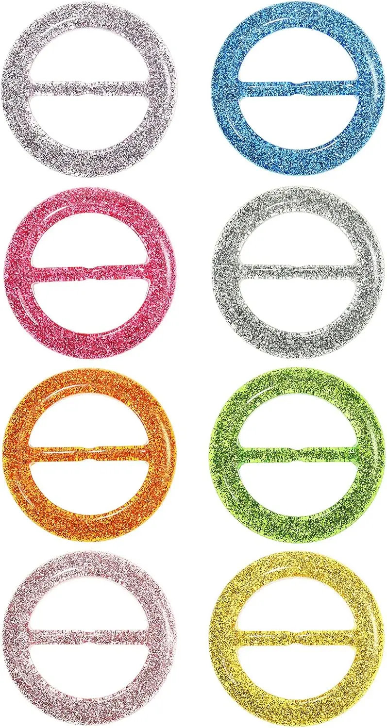 

8pcs 80s Party T Shirt Clips, Fashion T-shirt Tie Clips for Women, Round Circle Buckle Clothing Accessories for Halloween