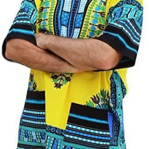 رجالي بوهيمي داشيكي قطن ريترو أزياء قصيرة الأكمام طباعة ريترو ملابس يدوية قمصان داشيكي أفريقية 2022 أفضل 8 قمصان رجالية أفريقية مبيعة - رقم 8