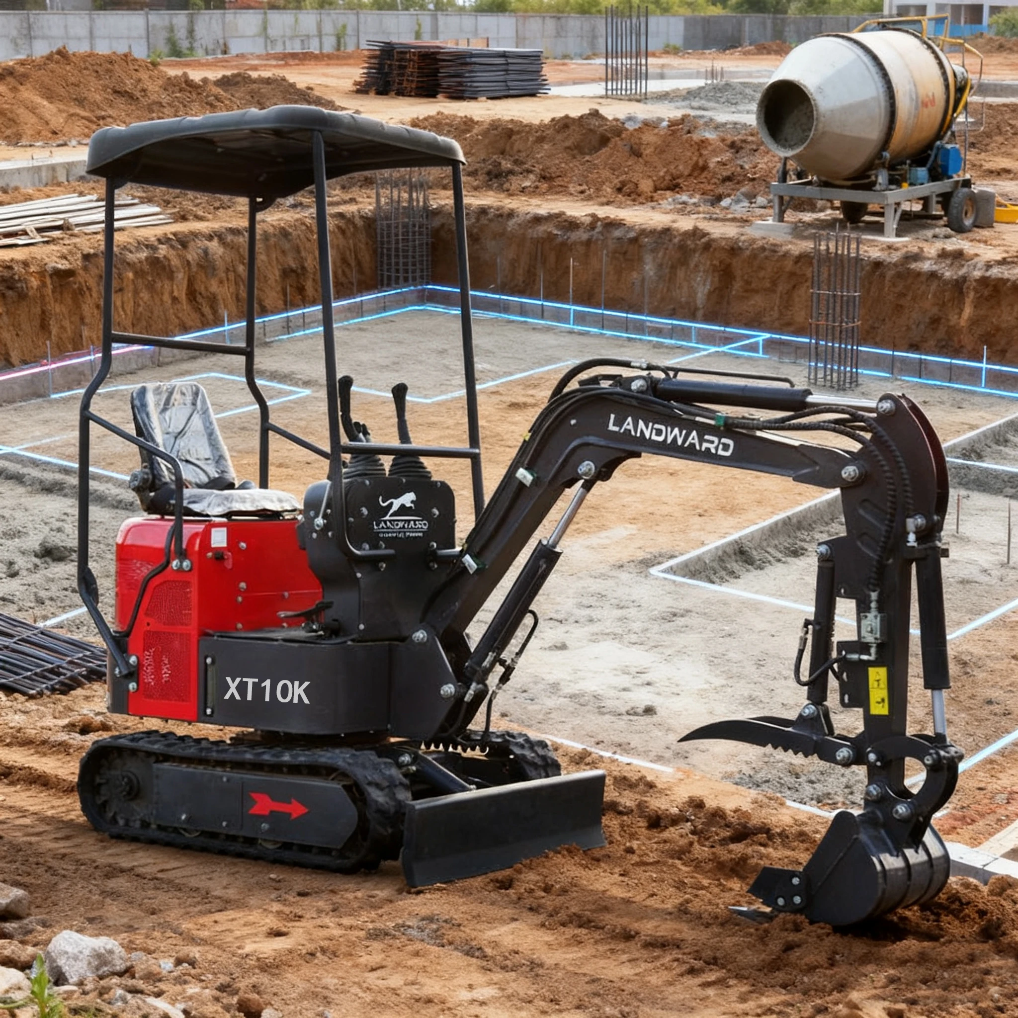 

Free Shipping 1 Ton Excavators European Agricultural Mini Excavator 1000kg with Attachments Customized Home Mini Excavator Tools