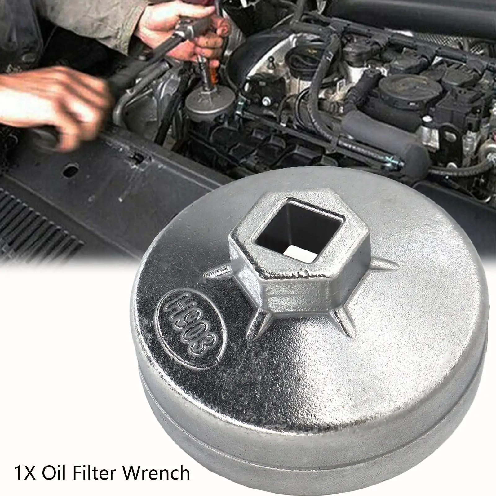 903 Ölfilter-Steckschlüssel, Aluminiumlegierung, Endkappen-Typ, Werkzeug zum Entfernen von Filtern, 1/2 Zoll Vierkantantrieb, Handwerkzeug für Autoreparaturen