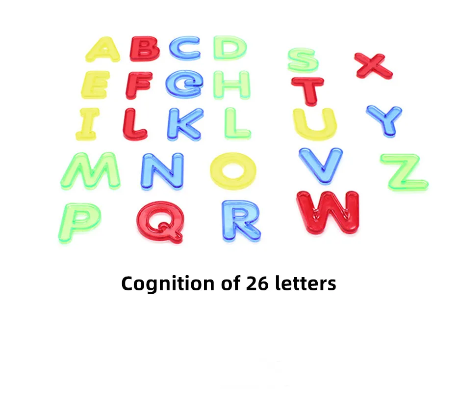 Jeu de mots d'orthographe alphanumérique transparent Montessori, arc-en-ciel, lettres anglaises majuscules et minuscules, apprentissage arithmétique, éducation