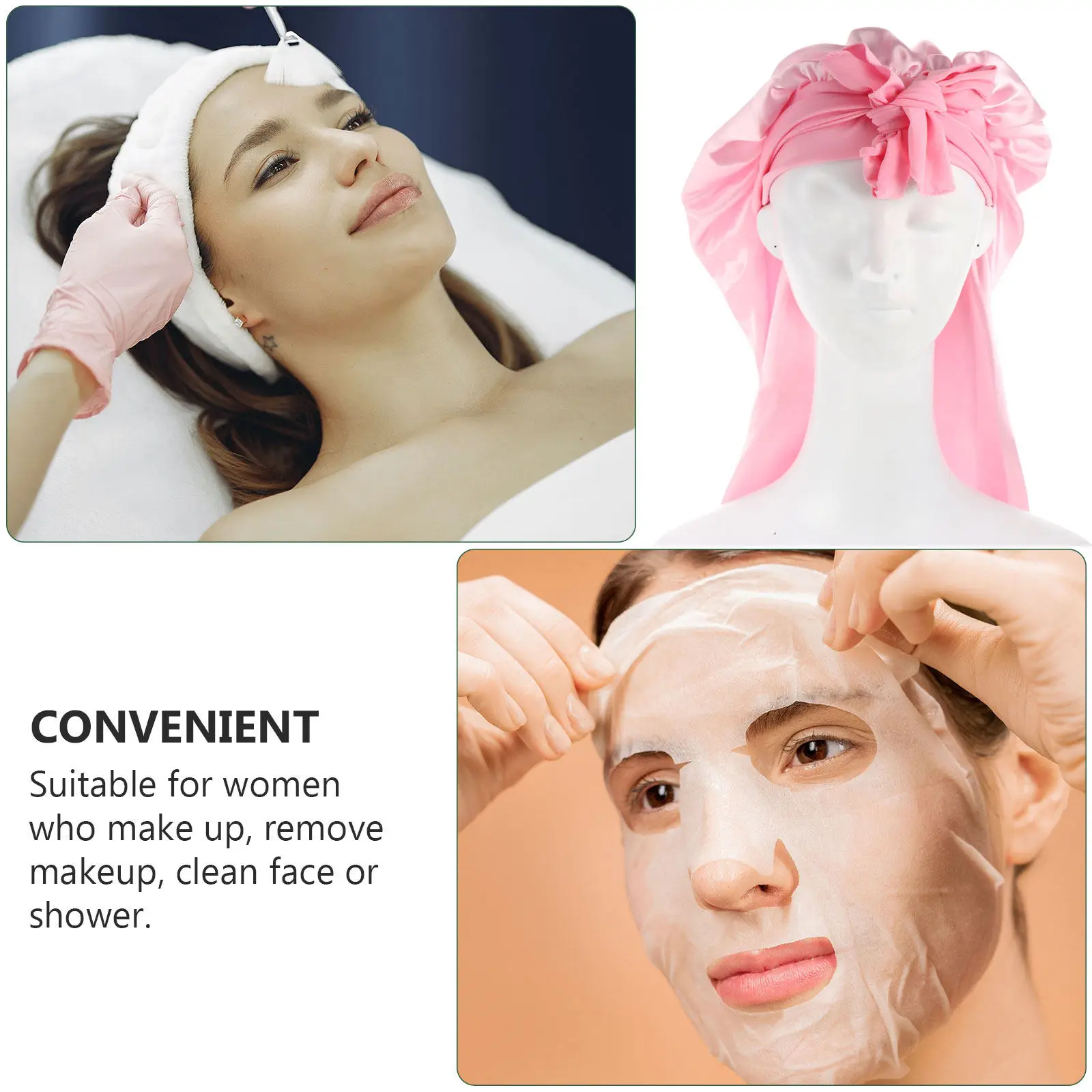 Bowknot Satin Hair Bonnet Elastic Band Sleeping Large Capacity Hair Protection Wide Brimmed Cap Women Sleeping Cap