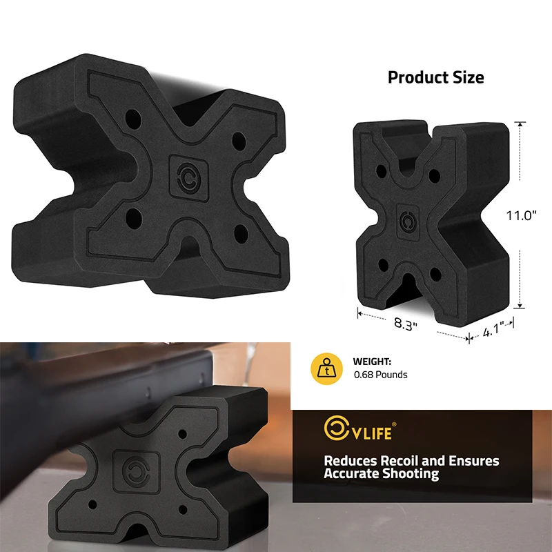 

CVLIFE X-Block Shooting Rest Block for Rifle Shooting Recoil Reduction Lightweight Stand for Hunting Outdoor 8.3” 11" Height